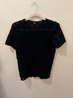 only hearts nyc sheer black lace t shirt